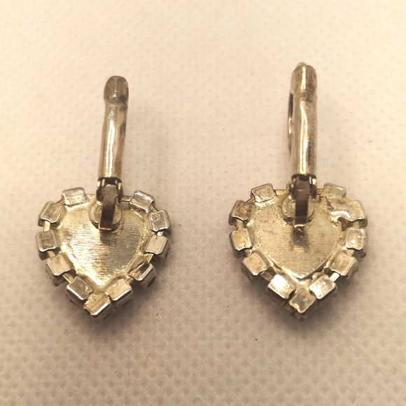 Vintage heart drop earrings - Picture 2 of 5